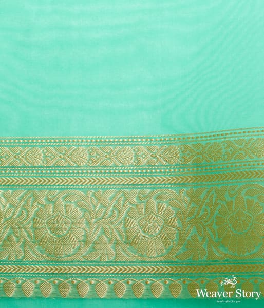 Green_banarasi_kora_saree_with_beldar_border_and_kairi_boota_WeaverStory_05