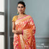 Handwoven_Banarasi_saree_in_Oramge_and_peach_dual_tone_with_floral_jaal_WeaverStory_01