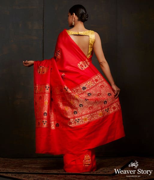 Red_katan_silk_saree_with_meenakari_WeaverStory_03