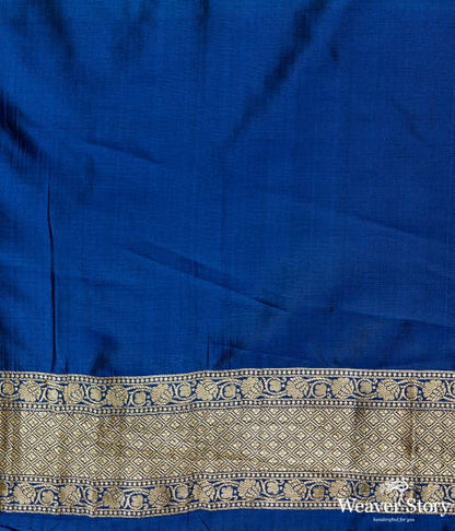 Royal_Blue_katan_silk_saree_with_small_floral_motifs_and_kadhwa_border_WeaverStory_05