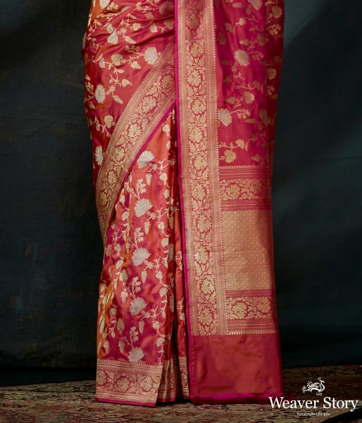 Pink_and_rust_dual_tone_katan_silk_kadhwa_jangla_with_sona_rupa_zari_WeaverStory_04