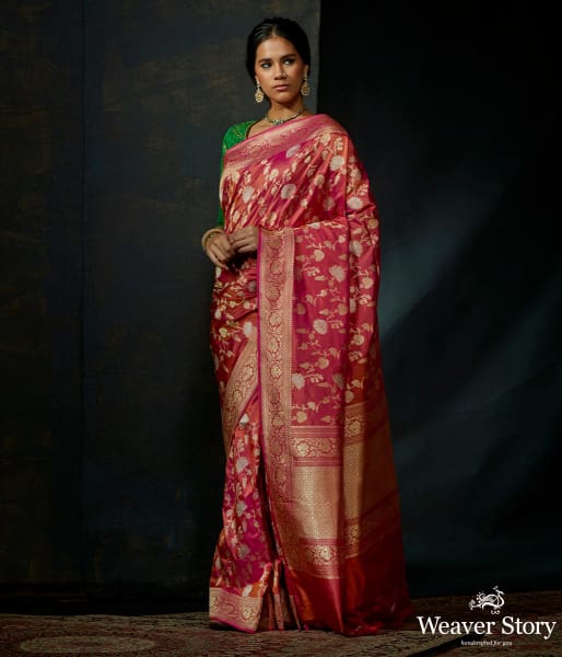 Pink_and_rust_dual_tone_katan_silk_kadhwa_jangla_with_sona_rupa_zari_WeaverStory_02