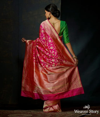 Pink_katan_silk_kadhwa_jangla_with_meenakari_WeaverStory_03