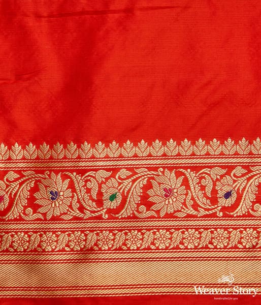 Red_katan_silk_kadhwa_jangla_with_meenakari_WeaverStory_05