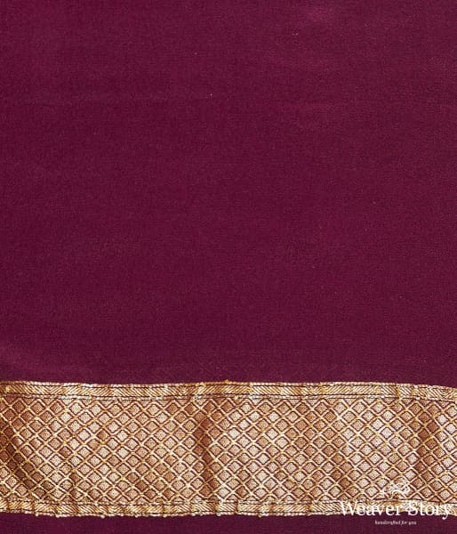 Wine_banarasi_georgette_saree_with_zari_motifs_WeaverStory_05