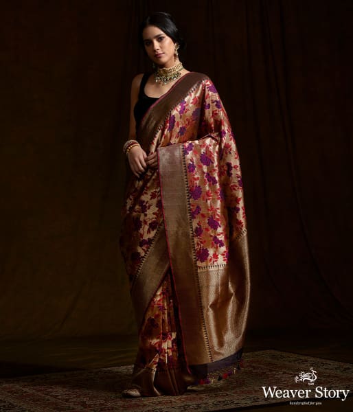 Wine_and_Copper_kimkhab_saree_with_meenakari_jaal_WeaverStory_02