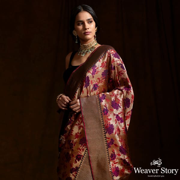 Wine_and_Copper_kimkhab_saree_with_meenakari_jaal_WeaverStory_01