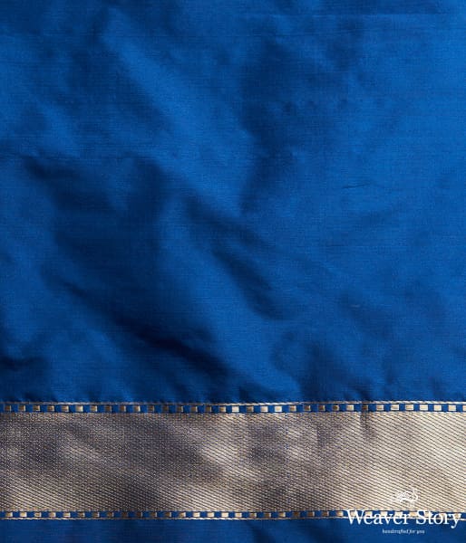 Handwoven_Blue_and_Gold_Kimkhab_Shikargah_Saree_WeaverStory_05