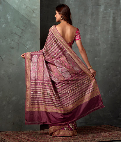 Handwoven_Banaras_Baluchari_in_Old_Rose_with_Small_Floral_Booti_and_Kalka_Pallu_WeaverStory_03