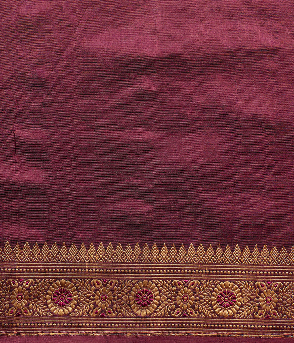 Handwoven_Banaras_Baluchari_in_Old_Rose_with_Small_Floral_Booti_and_Kalka_Pallu_WeaverStory_05