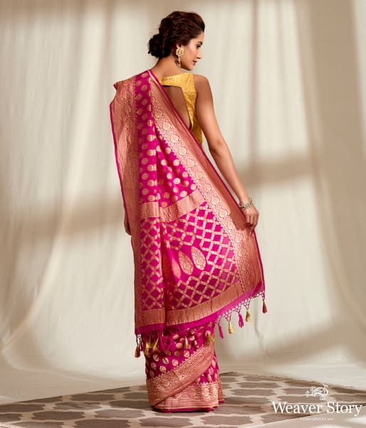 Handwoven_Banarasi_Georgette_Saree_in_Pink_WeaverStory_03