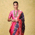 Handwoven_Royal_Blue_Banarasi_Jangla_with_Bright_Pink_Border_and_Pallu_WeaverStory_01
