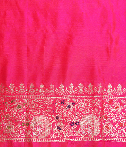 Handwoven_Royal_Blue_Banarasi_Jangla_with_Bright_Pink_Border_and_Pallu_WeaverStory_05