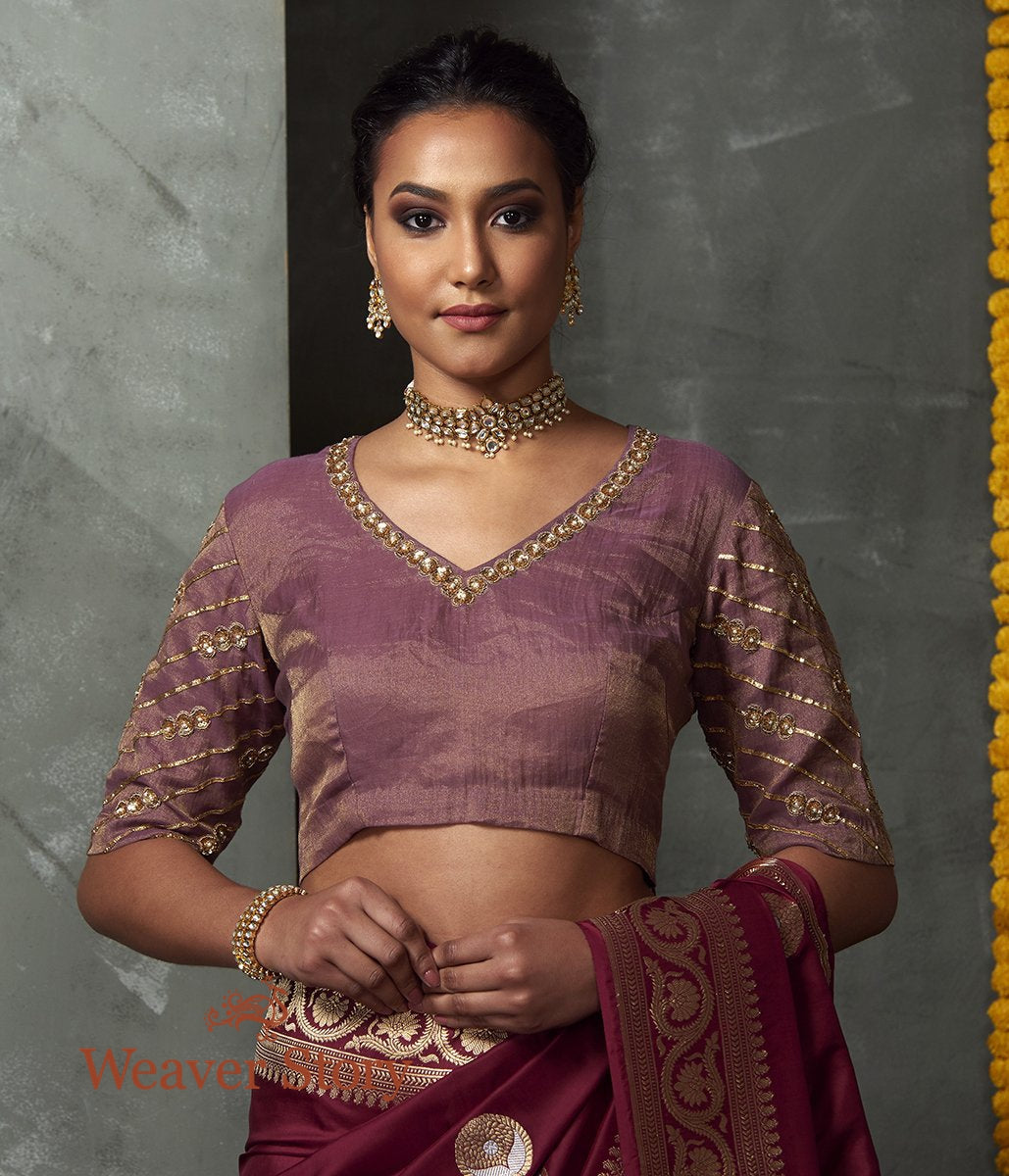 Onion_Pink_Tissue_Chanderi_Blouse_with_Hand_Embroidered_Gota_and_Zardozi_Detailing_WeaverStory_02