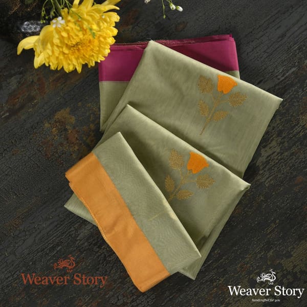 Handwoven_Cotton_Silk_Chanderi_Dupatta_with_Rose_Flower_Motif_WeaverStory_01