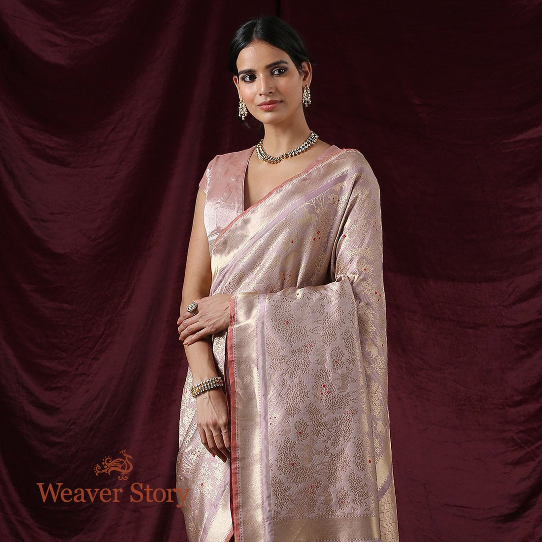 Handloom_Lilac_Kimkhab_Shikargah_Banarasi_Saree_WeaverStory_01