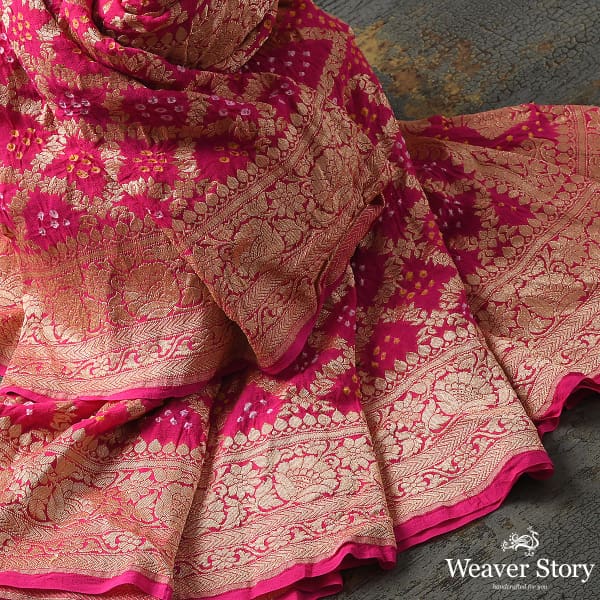 Handwoven_Pink_Banarasi_Bandhej_Dupatta_WeaverStory_01