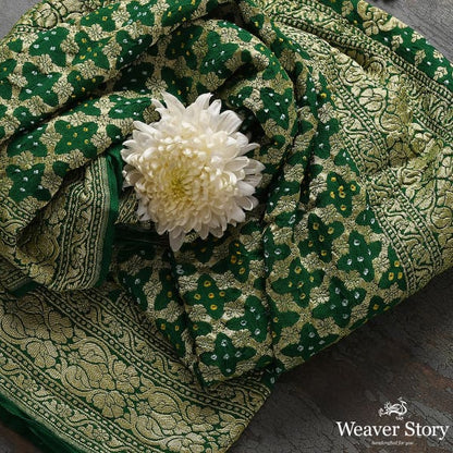 Handwoven_Green_Banarasi_Bandhej_Dupatta_WeaverStory_01