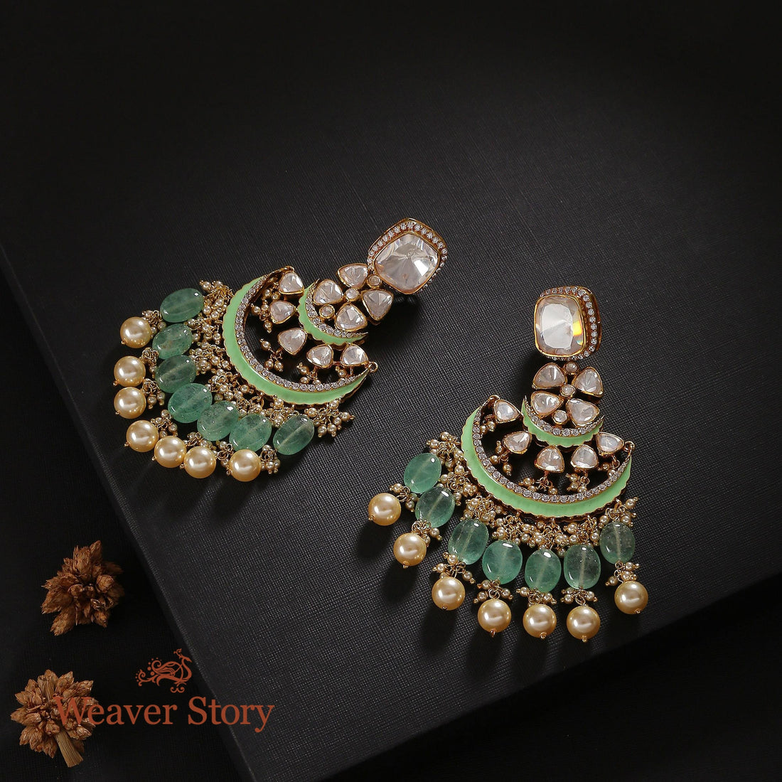 Madhulika_Chandbala_with_Moissanite_Polki_Crafted_in_Pure_Silver_WeaverStory_01