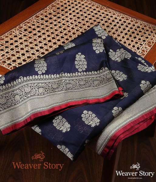 Handwoven_Blue_Katan_Georgette_Dupatta_WeaverStory_01