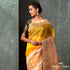 Handloom_Yellow_Ektara_Organza_Saree_with_Beige_Kadhwa_Booti_Border_WeaverStory_01