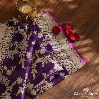 Handwoven_Purple_Kadhwa_Jangla_Dupatta_with_Pink_Selvedge_WeaverStory_01