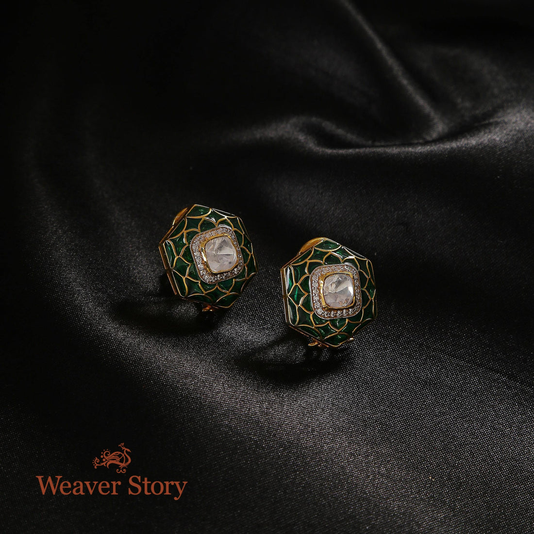 Shatkon_Earrings_with_Moissanite_Polki_Crafted_in_Pure_Silver_WeaverStory_01