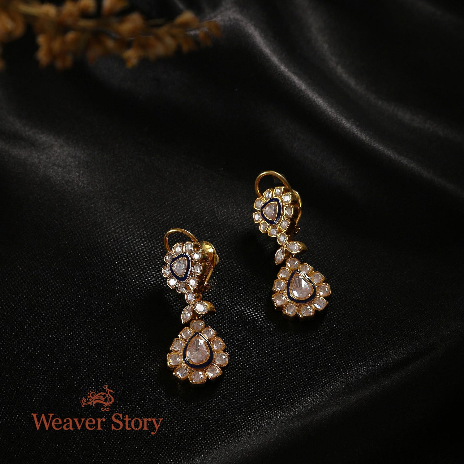 Kamal_Nain_Earrings_with_Moissanite_Polki_Crafted_in_Pure_Silver_WeaverStory_01