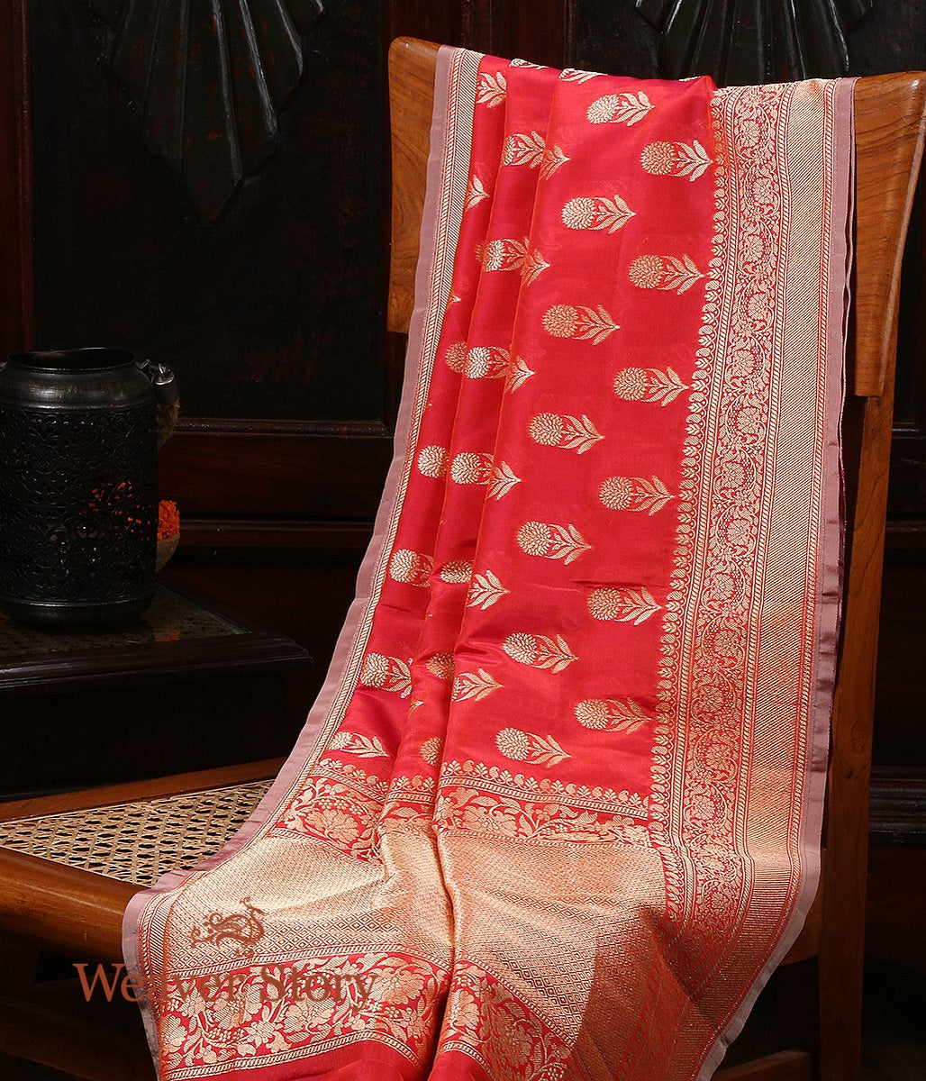 Handloom_Red_Katan_Georgette_Dupatta_WeaverStory_01