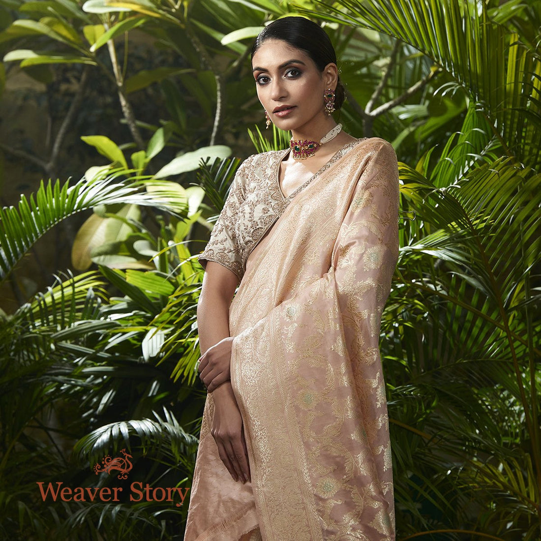 Handwoven_Powder_Pink_Shikargah_Jangla_Saree_WeaverStory_01