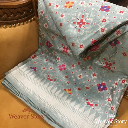 Handwoven_Powder_Blue_Silk_Tissue_Meenakari_Patola_Dupatta_WeaverStory_01