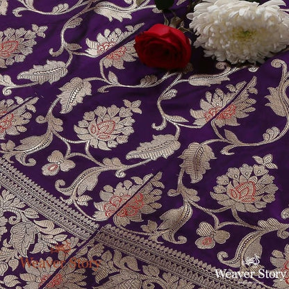 Handloom_Purple_Kadhwa_Meenakari_Banarasi_Lehenga_WeaverStory_01