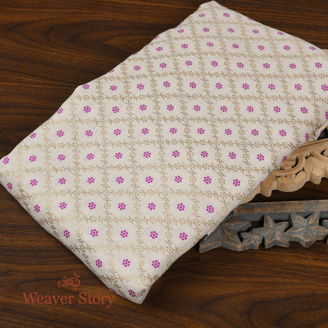 Handloom_Banarasi_Moonga_Silk_Fabric_with_Purple_Meenakari_Floral_Jaal_WeaverStory_01