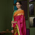 Handwoven_Pink_Kanjivaram_Silk_Saree_with_Green_and_Orange_Broad_Borders_WeaverStory_01