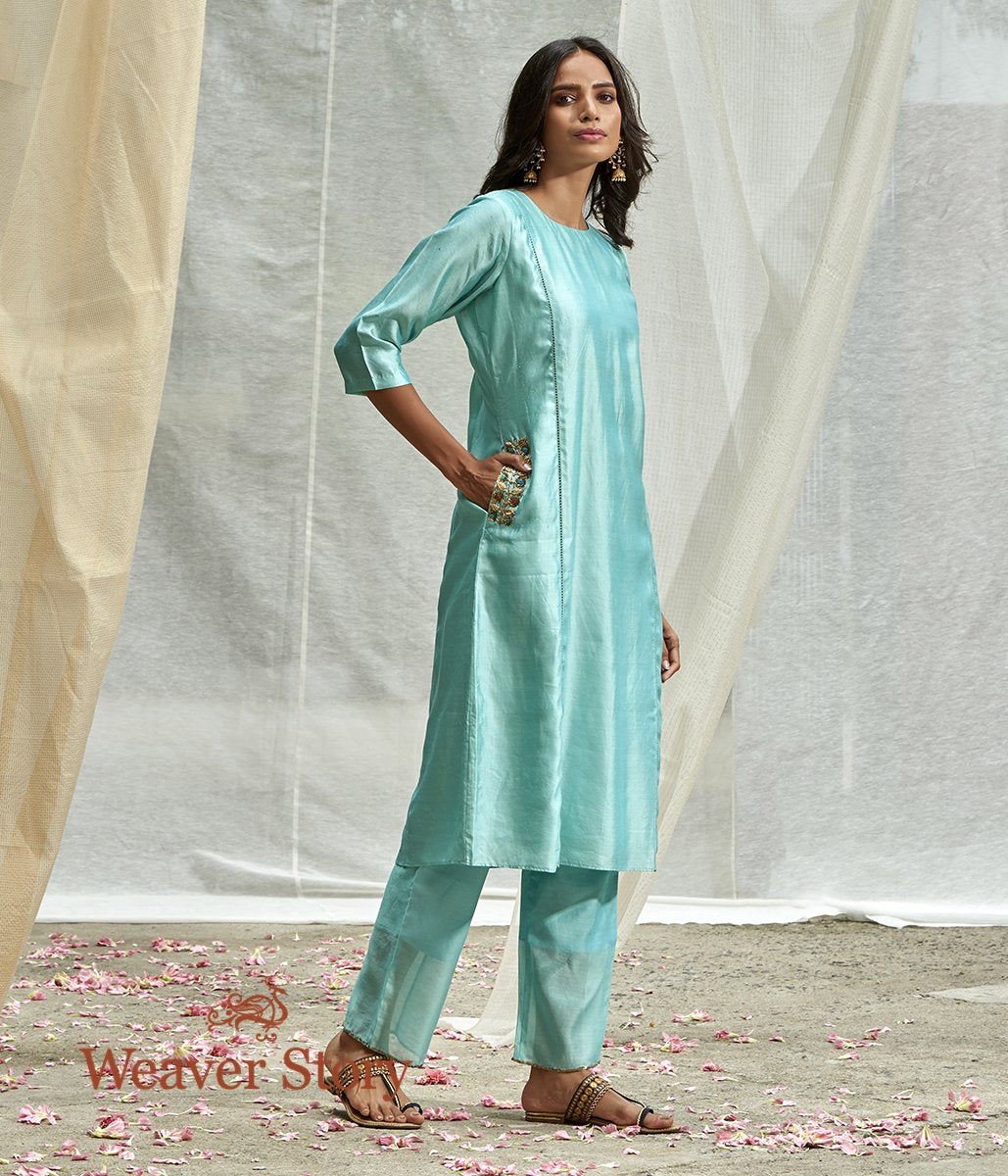 Handwoven_Aqua_Blue_Tunic_and_Pants_Set_with_Pocket_Embroidery_WeaverStory_01