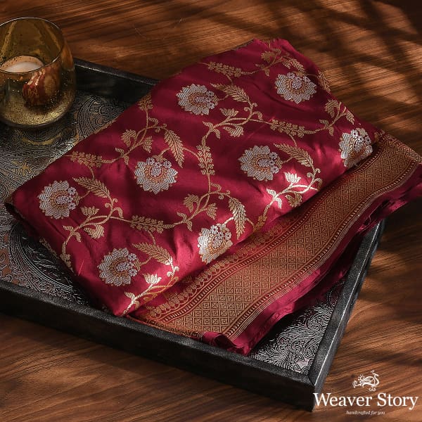 Handwoven_Wine_Sona_Rupa_Jangla_Dupatta_WeaverStory_01