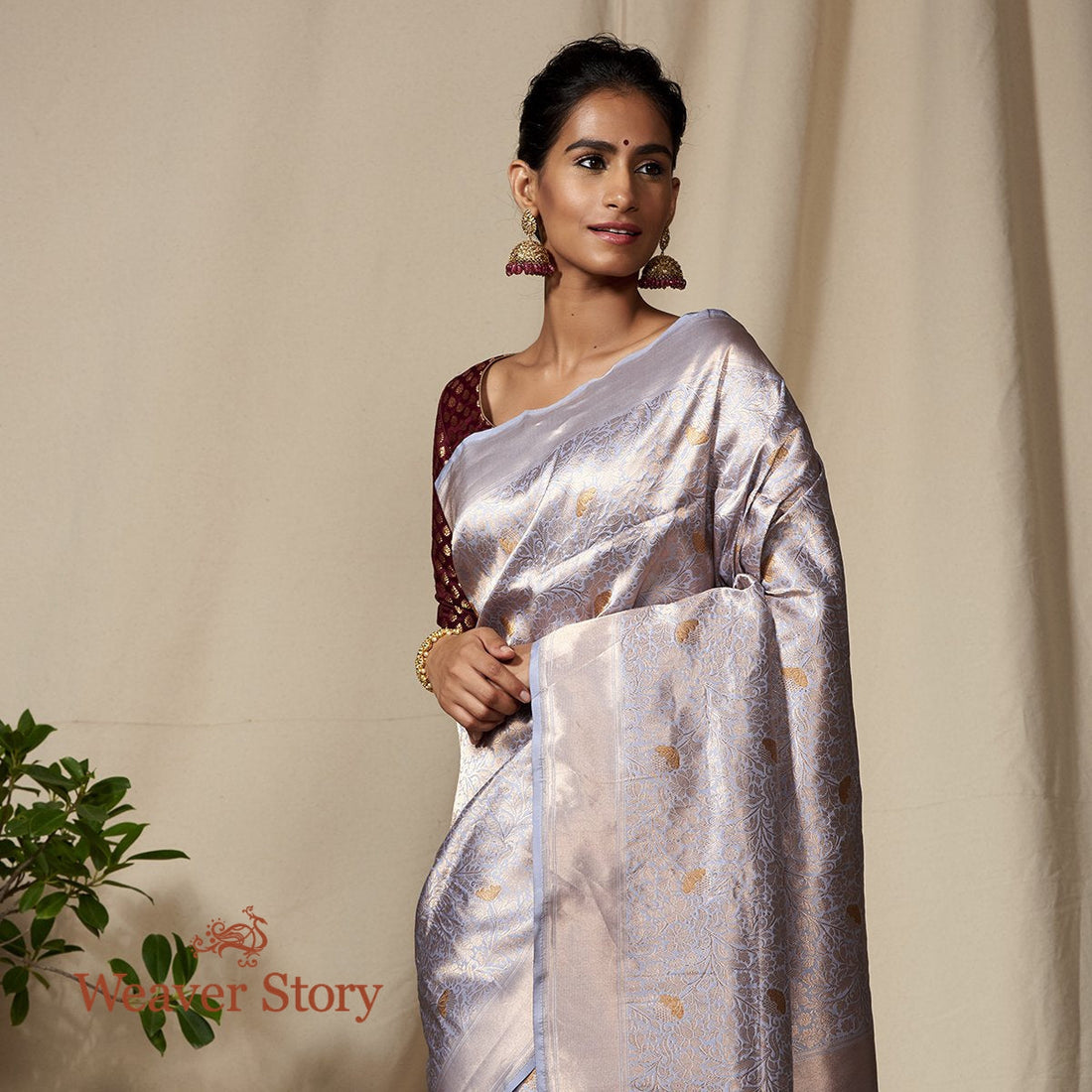 Handwoven_Lilac_Kimkhab_Banarasi_Saree_with_Mustard_Meenakari_WeaverStory_01