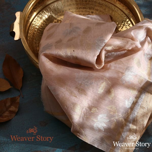 Handwoven_Peach_Chanderi_Cotton_Silk_Jaal_Dupatta_WeaverStory_01