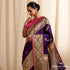 Handwoven_Purple_Kadhwa_Twin_Leaf_Motif_Saree_with_Wave_Border_WeaverStory_01