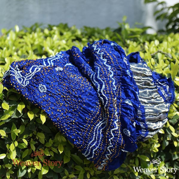 Handwoven_Blue_Gajji_Silk_Dupatta_with_Bandhej_WeaverStory_01