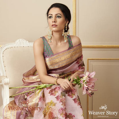 Handwoven_Printed_Organza_Saree_WeaverStory_01