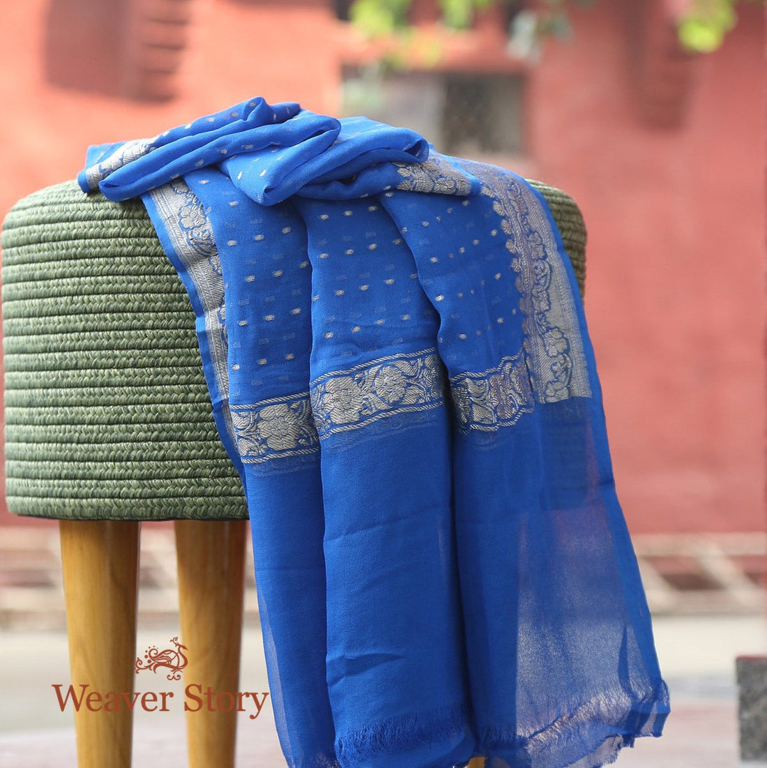 Handloom_Blue_Georgette_Dupatta_with_Silver_Zari_WeaverStory_01