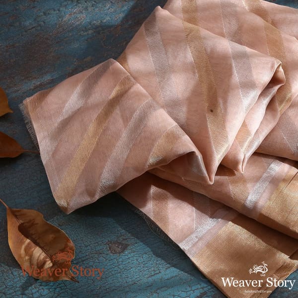 Handwoven_Light_Peach_Cotton_Silk_Chanderi_Dupatta_with_Gold_and_Silver_Zari_WeaverStory_01