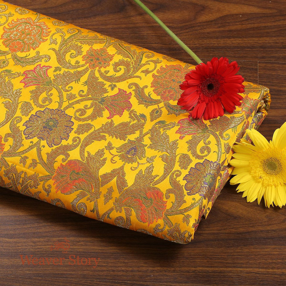 Handloom_Yellow_Meenakari_Kimkhab_Fabric_WeaverStory_01