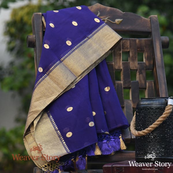 Handwoven_Purple_Cotton_Dupatta_with_Asharfi_Booti_WeaverStory_01