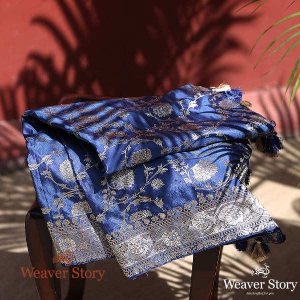 Handwoven_Blue_Sona_Rupa_Kadhwa_Jangla_Dupatta_WeaverStory_01