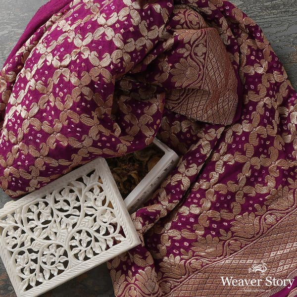 Handwoven_Wine_Banarasi_Bandhej_Dupatta_WeaverStory_01