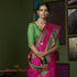 Handwoven_Pink_Kanjivaram_Silk_Saree_with_Zari_Booti_and_Green_Border_WeaverStory_01
