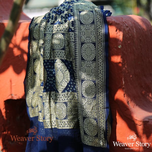 Handwoven_Blue_Banarasi_Bandhej_Dupatta_WeaverStory_01