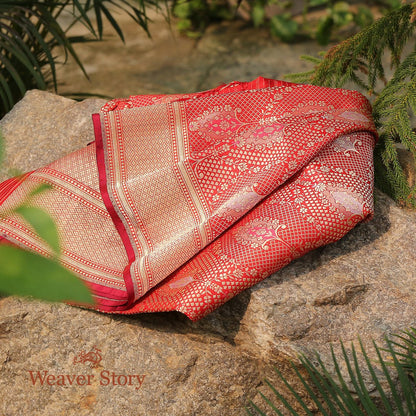 Handwoven_Red_Kimkhab_Dupatta_with_Meenkaari_WeaverStory_01